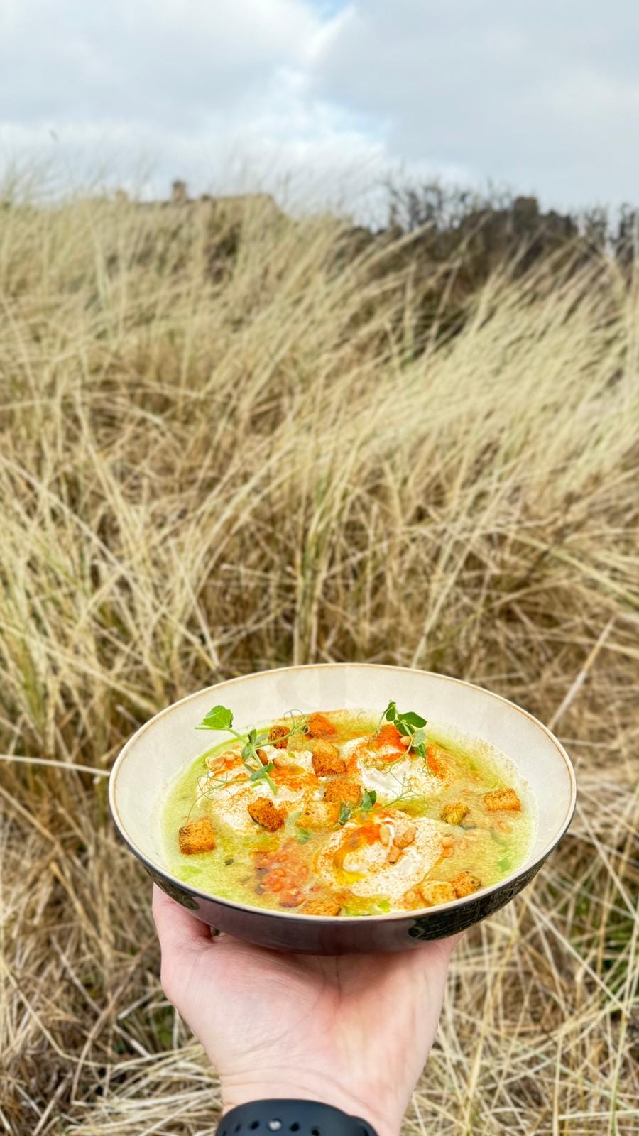Bowl of food from the Coast Restaurant with North Sea view in the dunes of Rantum